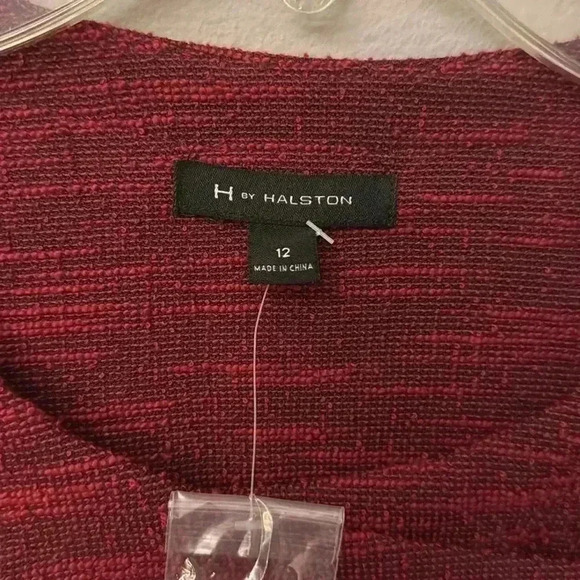 H by Halston Women's Size 12 Red Holiday Long Sleeve Zip Up Blazer Jacket - Picture 2 of 5